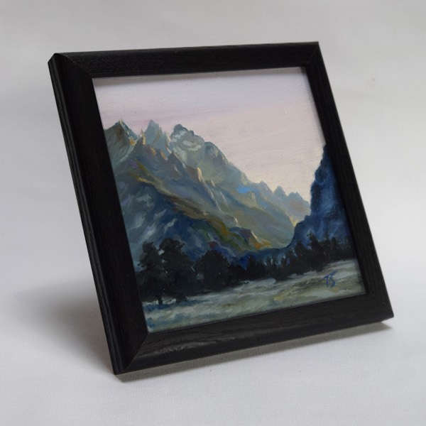 Teton Twilight shown in its frame